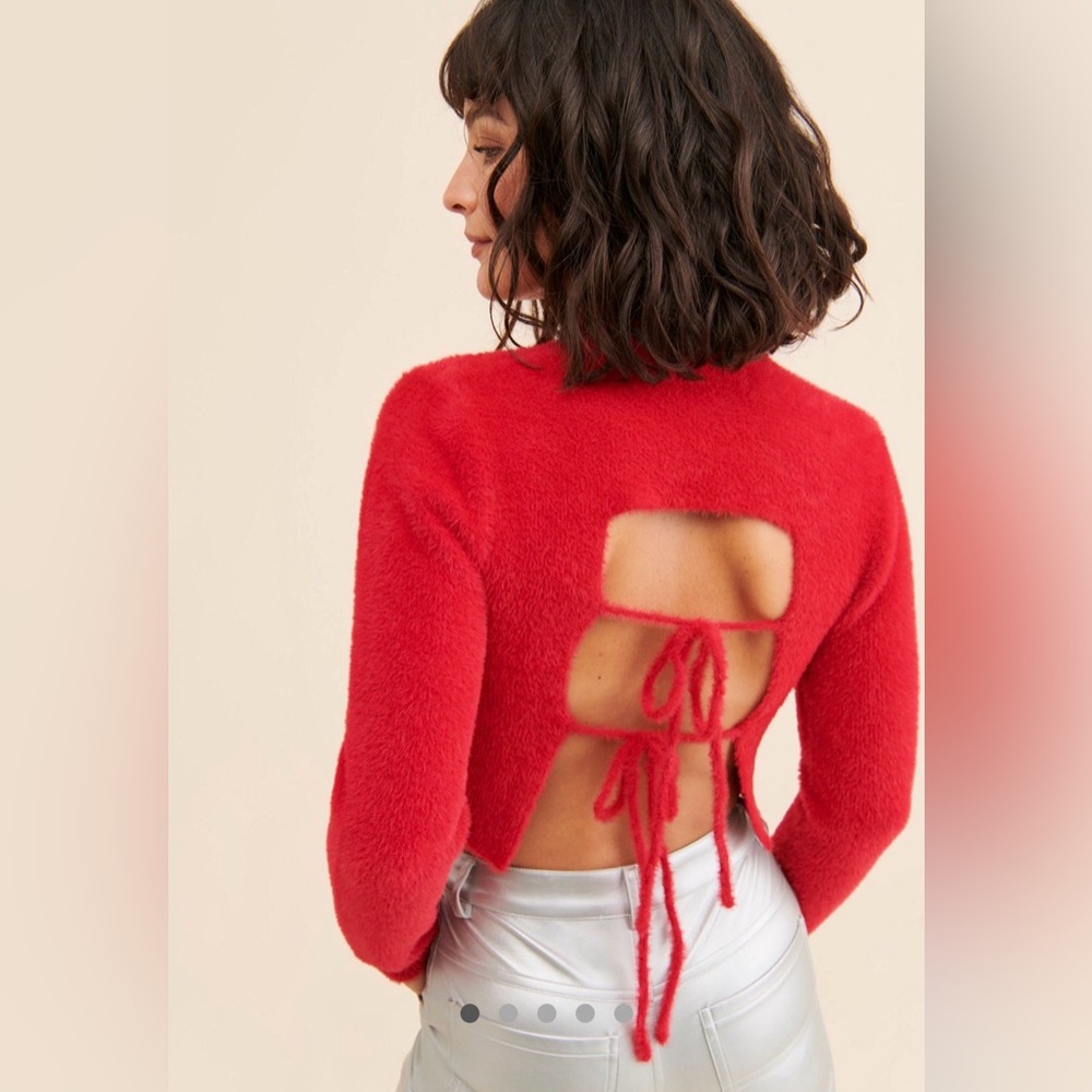 4SI3NNA Turtleneck Open Back Sweater
